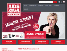 Tablet Screenshot of aidswalkwis.org